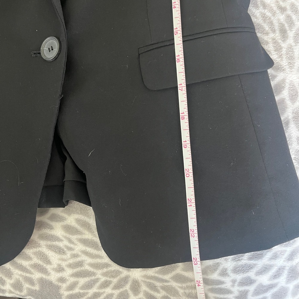 Ann Taylor Black Tailored Blazer Size 0 Single Button Office Workwear Classic - Picture 7 of 9